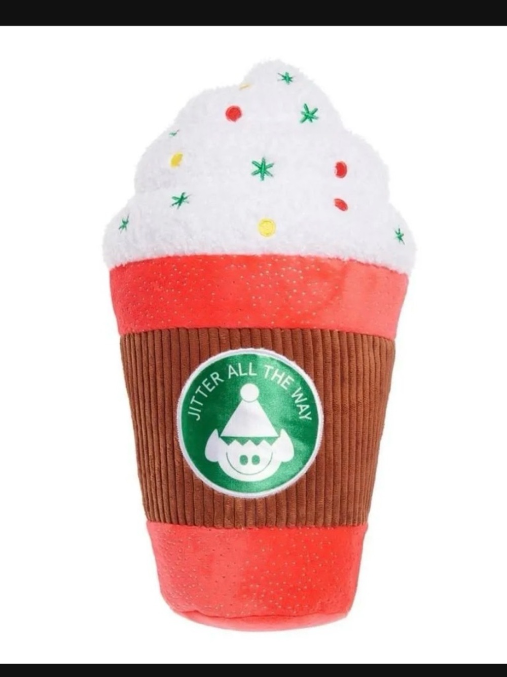 Barkbox Espresso Plush Toy with White 'Whipped' Top